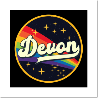Devon // Rainbow In Space Vintage Style Posters and Art